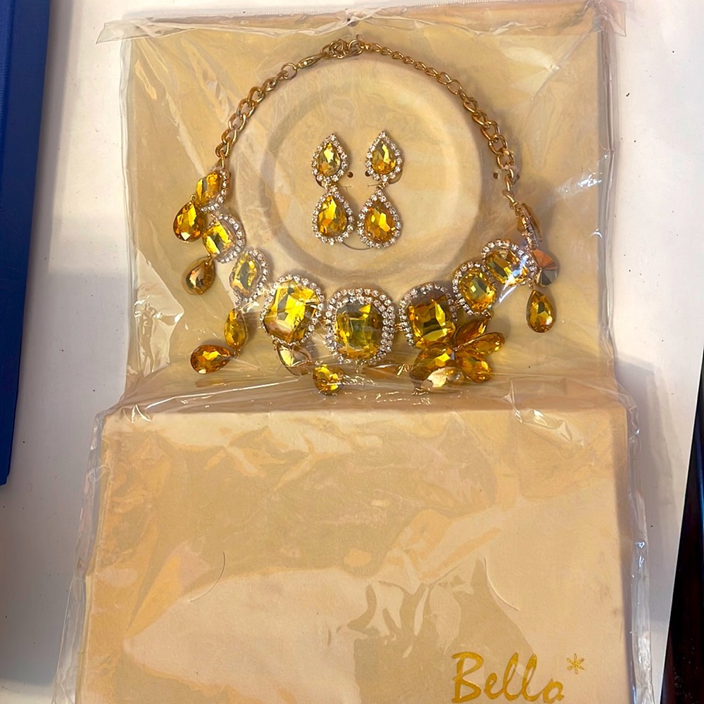 Bella necklace and Earrings set